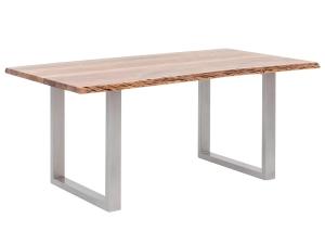 Massiver Esstisch Bullwer aus Akazienholz, lackiert, braun – 170×90 cm