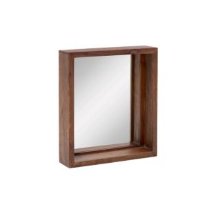 Massiver Badezimmerspiegel Sydney aus Akazie, lackiert, braun – 56×18×65 cm