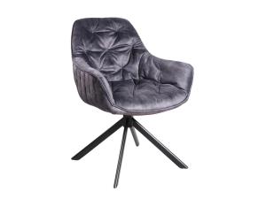 2er Set Massivholz-Stühle Carlton, grau, Material Stoff / Metall, lackiert