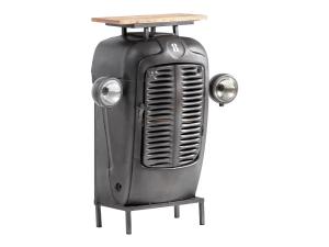Massiver Bar-Esstisch Traktor aus Metall und Holz, lackiert, grau – 90×38×100 cm