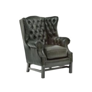 Massiver Chesterfield Kingsfield Sessel aus echtem Leder, grün – 89×79×104 cm