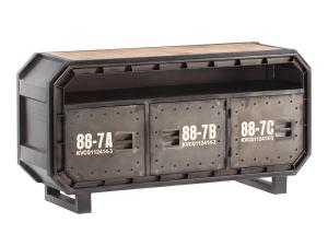 TV-Tisch Barkley Metall, grau – 160×48×80 cm