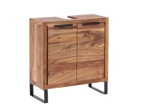 Massive Waschtischschrank Sydney aus Akazienholz, lackiert, braun – 56×25×60 cm