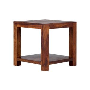 Massiver Palisander-Couchtisch Palison, lackiert, braun – 50×50×50 cm