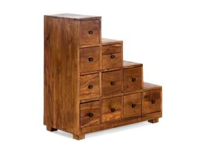 Massive Kommode Merlin aus Palisander, lackiert, braun