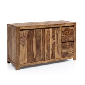 Massive Waschbeckenunterschrank Leeston aus Palisander, lackiert, braun – 130×50×76 cm