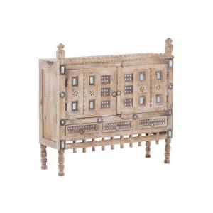 Massive Kommode Damchaya aus Mango-Holz, lackiert, weiß – 96×37×96 cm