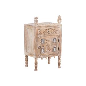 Massive Kommode Damchaya aus Mangoholz, lackiert, weiß – 45×40×82 cm