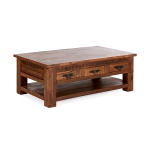 Massiver Konferenztisch Rustic I aus Palisander, lackiert, braun – 120×70×45 cm