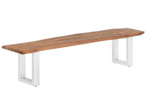 Massive Bank Bullwer aus Akazienholz, lackiert, braun – 160×40 cm