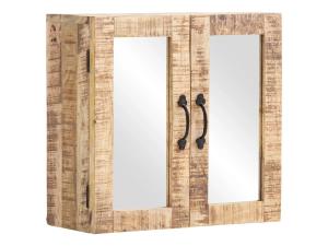 Massive Spiegelkommode Caribou aus Mango-Holz, lackiert, braun – 52×23×50 cm