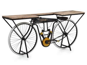 Lackierter Konsolentisch aus Metall, schwarz – 180×45×85 cm