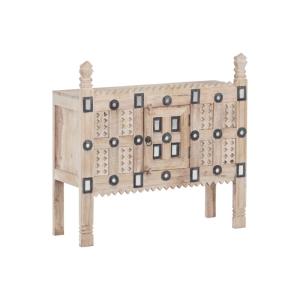 Massive Kommode Damchaya aus Mangoholz, lackiert, weiß – 91×31×89 cm