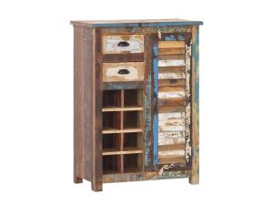 Massive Kommode Wakefield aus recyceltem Holz, lackiert, mehrfarbig – 77×42×108 cm