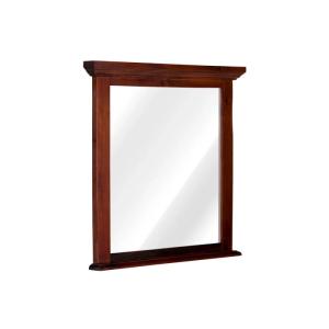 Massiver Catana-Spiegel aus Kiefernholz, braun, lackiert – 75×70 cm