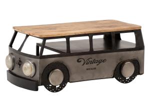 Massiver Konferenztisch Camper aus Metall und Holz, lackiert, graue Farbe