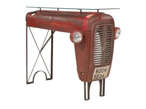 Lackierter Metallbar Tisch in Rot – 122×88×110 cm