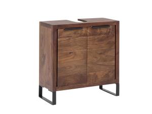 Massive Waschbeckenunterschrank Sydney aus Akazienholz, lackiert, braun – 56×25×60 cm