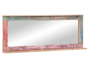 Massiver Spiegel Blue Lagoon aus Mango-Holz, lackiert, farbenfroh – 150×65 cm