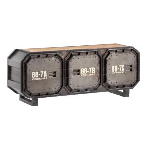 Massiver Barkley Besteckschrank aus Metall, grau – 180×50×70 cm