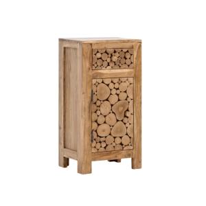 Massive Badezimmer-Unterschränke Katha aus Akazie, lackiert, braun – 42×30×80 cm