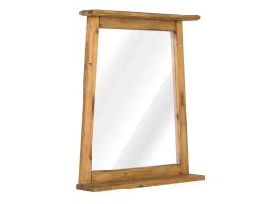 Massiver Badezimmerspiegel Rangun aus recycelter Kiefer, lackiert, braun – 70×12×77 cm