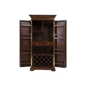 Massive Weinkeller Cambridge aus Mahagoni, lackiert, braun – 92×70×190 cm