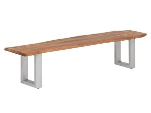 Massive Bank Bullwer aus Akazienholz, lackiert, braun – 190×40 cm