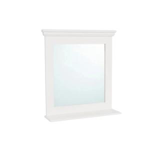 Massiver Badezimmer Spiegel Bogota aus Paulownia und MDF, lackiert, weiß – 65×15×70 cm