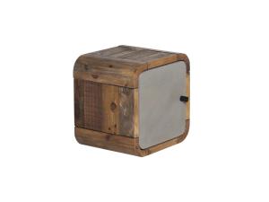 Massive Badezimmer-Schränke Dingle mit einer Tür, recycled Kiefer / MDF, lackiert, Natur / Grau