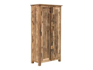 Massive Kleiderschrank Kavali aus recyceltem Holz, unbehandelt, braun – 90×45×185 cm