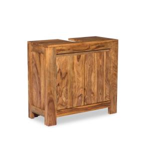 Massive Waschbeckenunterschrank Leeston aus Palisander, lackiert, braun