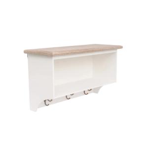 Wandregal Kansas aus Paulownia und MDF, lackiert, weiß – 63×24×36 cm