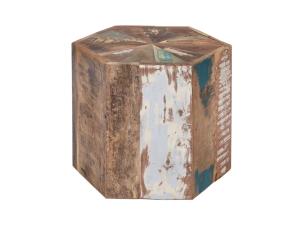 Massiver Konferenztisch Wakefield aus recyceltem Holz, lackiert, mehrfarbig, sechseckig