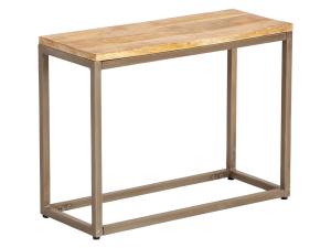 Massive Pune Bank aus Mangoholz, lackiert, braun