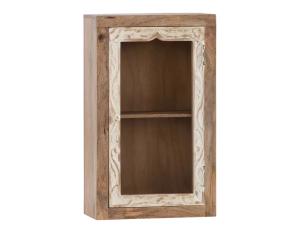 Massive Wandregal Delhi aus Mangoholz, lackiert, braun – 44×20×70 cm