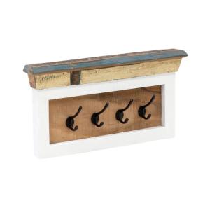 Massive Tastatur Perth aus recyceltem Holz, lackiert, weiß / bunt