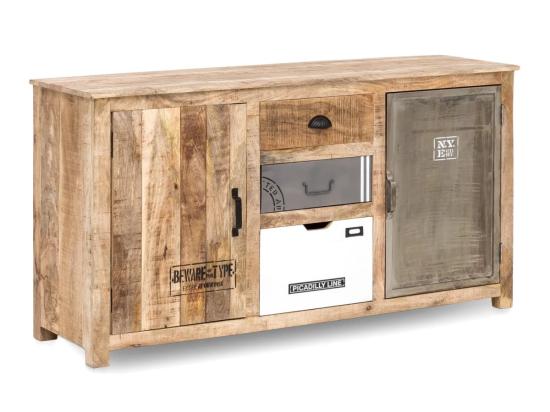 Masivní příborník Pune z mangového dřeva, lakovaný, přírodní barva