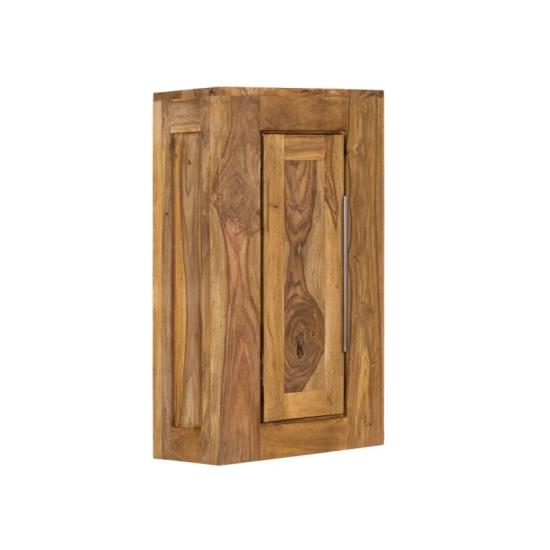 Masivní koupelnová nástěnná skříňka z palisandru, lakovaná, hnědá – 42×20×70 cm