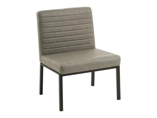 Čalouněná židle Wingston XXL, nosnost 250 kg, umělá kůže / kov, šedozelená