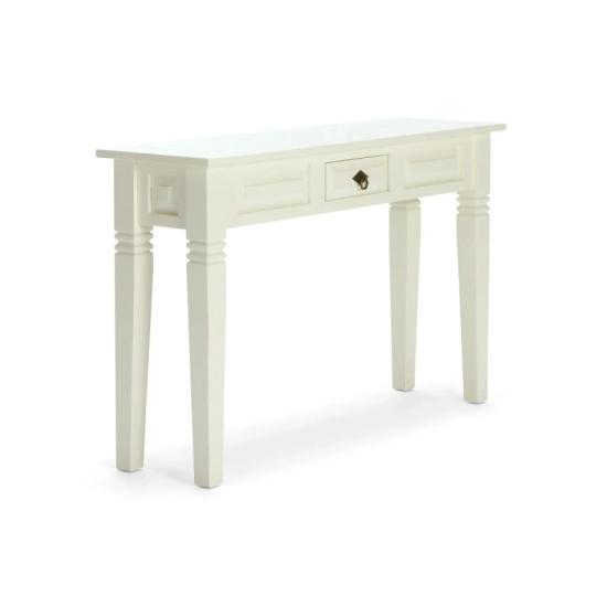 Masivní toaletní stolek Catana z borovicového dřeva, lakovaný, bílý – 120×35×76 cm