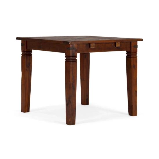 Masivní jídelní stůl Catana z borovice, hnědý, lakovaný, čtvercový – 90×90×76 cm