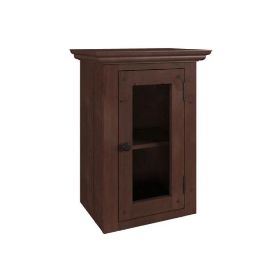 Masivní koupelnová skříňka Kenya z borovice a MDF, hnědá, lakovaná