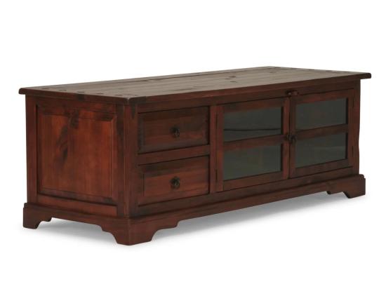 Masivní TV stolek Catana z borovice, lakovaný, hnědý