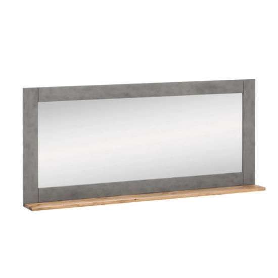 Masivní koupelnové zrcadlo Burnham II z recyklované borovice, lakované, přírodní – 140×15×66 cm