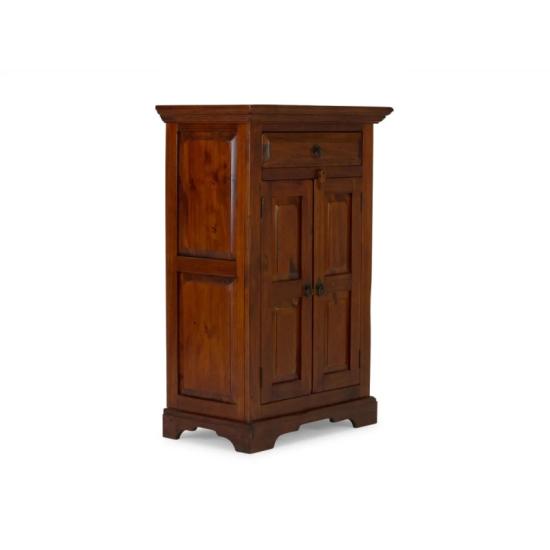 Masivní komoda Catana z borovice, lakovaná, hnědá – 75×44×115 cm