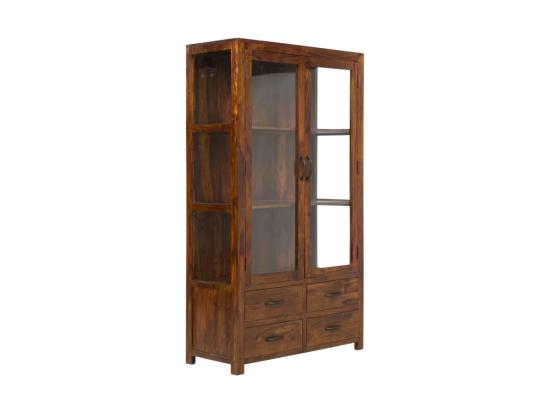 Masivní vitrína Palison z palisandru, lakovaná, tmavě hnědá