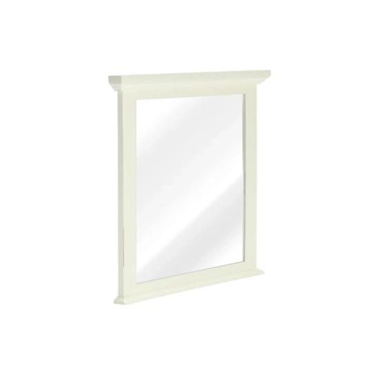 Masivní zrcadlo Catana z borovice a MDF, bílé, lakované – 75×70 cm