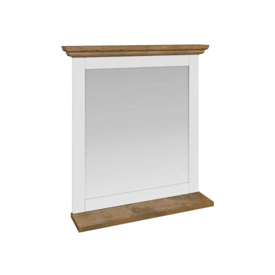 Masivní koupelnové zrcadlo Kenya, borovice/MDF, lakované, bílé – 73×15×78 cm