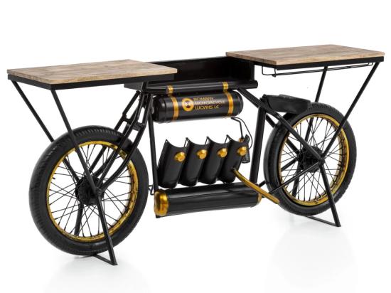 Lakovaný konzolový stůl Bombay z kovu, černý – 180×40×85 cm